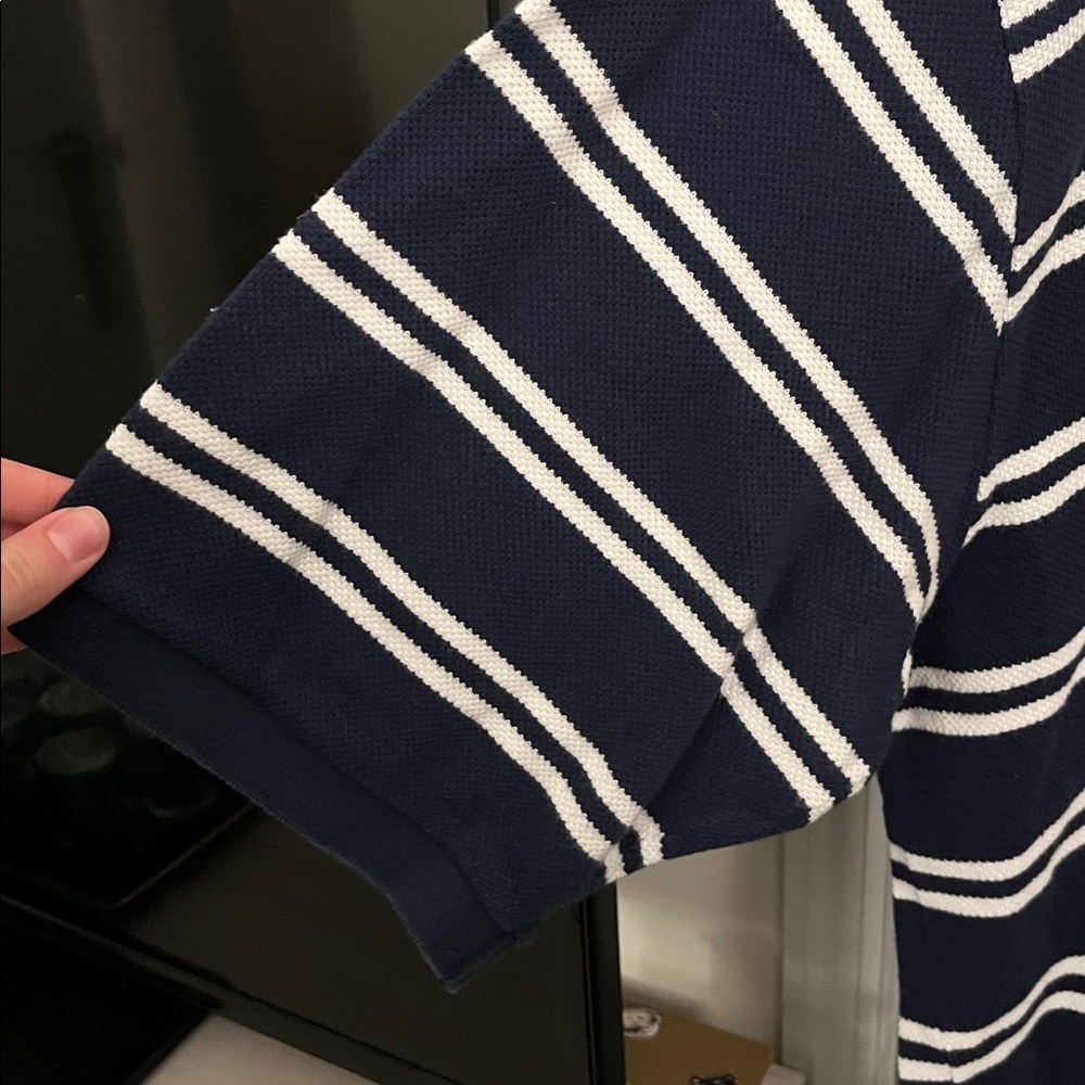 Ralph Lauren Classic Navy and White Striped Polo - Picture 3 of 4